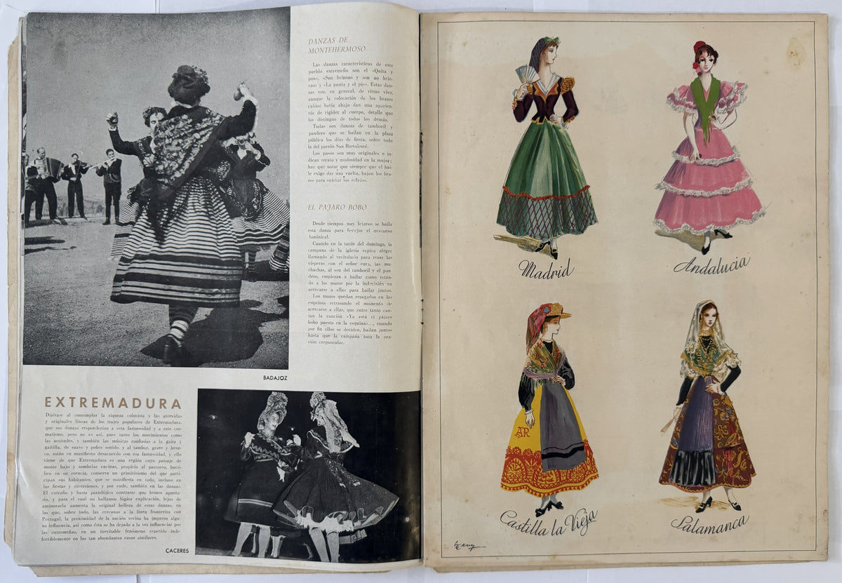 1953 Canciones y Danzas de España – Spanish Folklore Program with Vintage Cuban Bacardi & Hatuey Ads