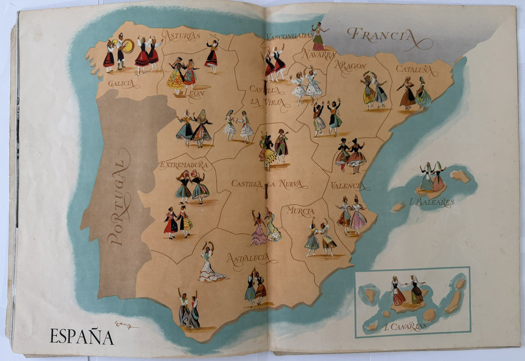 1953 Canciones y Danzas de España – Spanish Folklore Program with Vintage Cuban Bacardi & Hatuey Ads