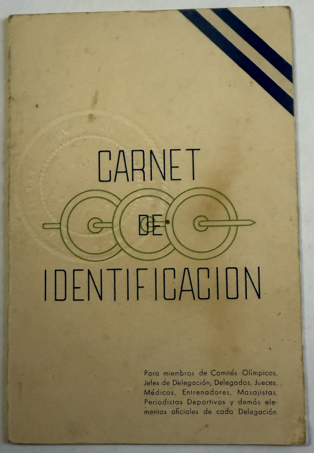 1950 Cuba Cycling Delegation Official ID – VI Central American & Caribbean Games Guatemala