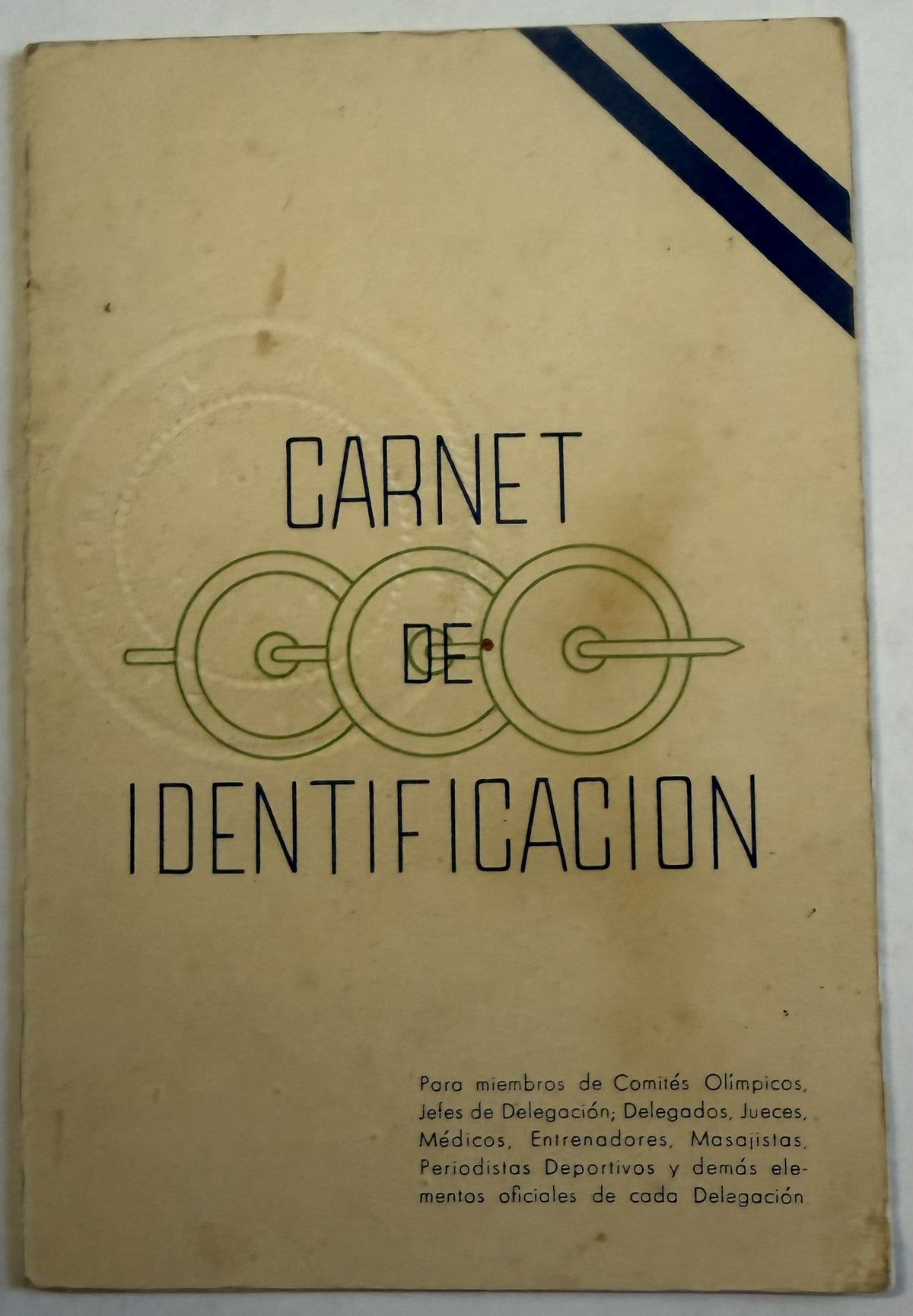 1950 Cuba Cycling Delegation Official ID – VI Central American & Caribbean Games Guatemala