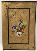 Antique 1893 Victorian Hand-Painted Floral Writing Portfolio Desk Blotter – Pansies