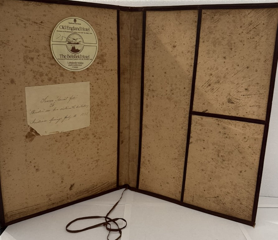 Antique 1893 Victorian Hand-Painted Floral Writing Portfolio Desk Blotter – Pansies