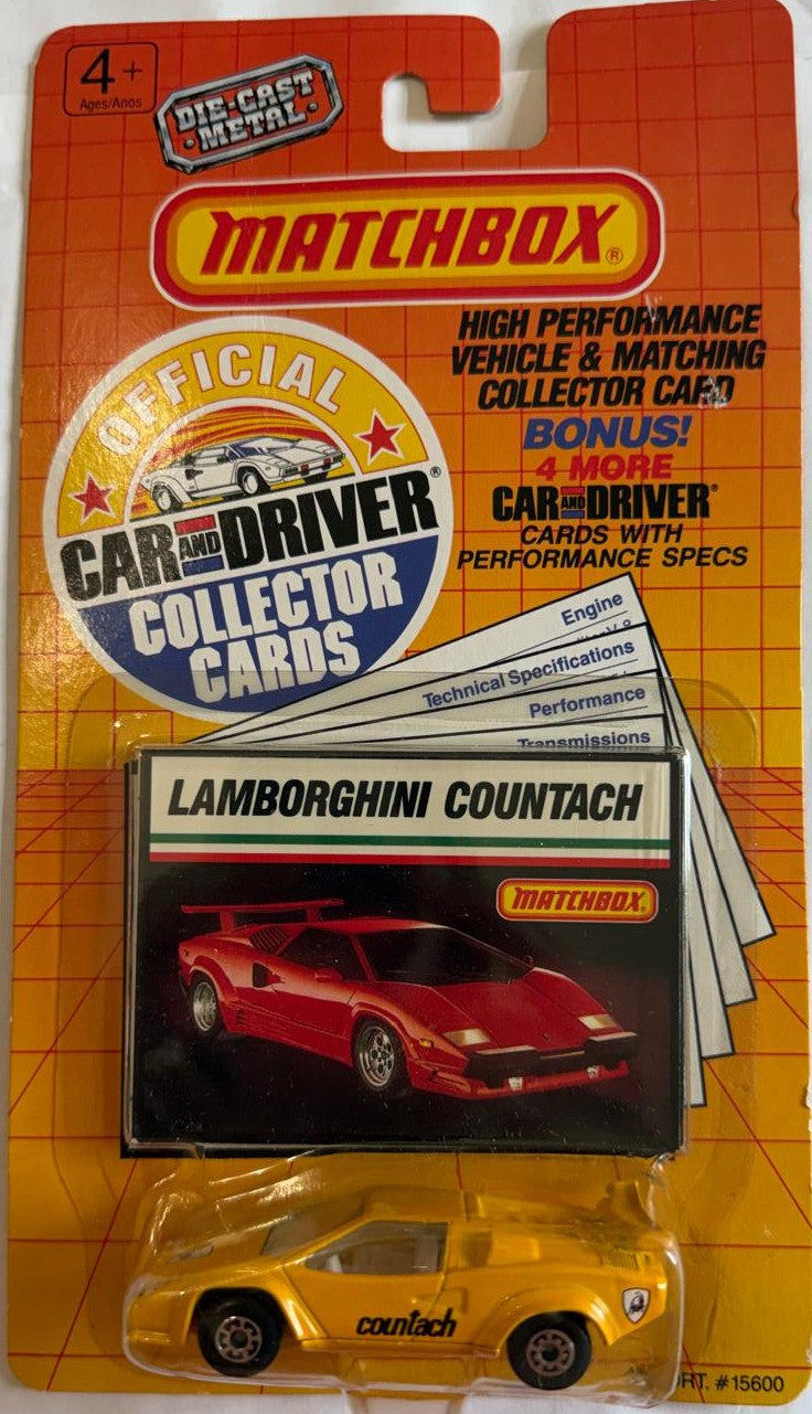 Tarjetas de colección 1989 Matchbox Car & Driver Serie I – 10 autos de metal sellados – Ferrari Porsche Lamborghini