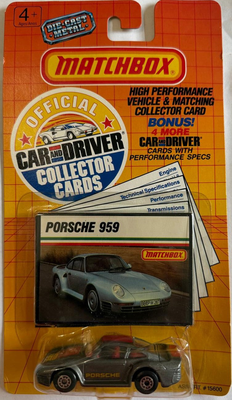Tarjetas de colección 1989 Matchbox Car & Driver Serie I – 10 autos de metal sellados – Ferrari Porsche Lamborghini