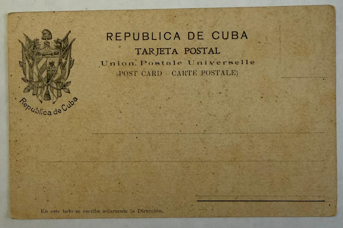 Antique Havana Cuba Funeral Car Postcard – Horse-Drawn Hearse – c.1905–1915