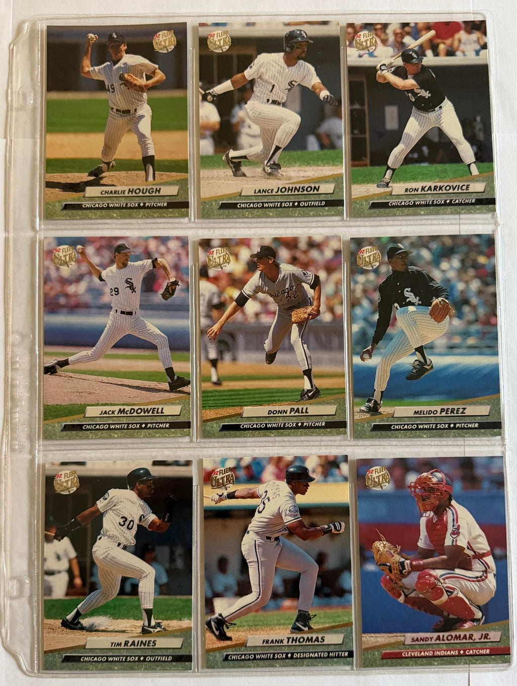 1992 Fleer Ultra Baseball #37–45 – 9-Card Consecutive Set – Frank Thomas & Tim Raines