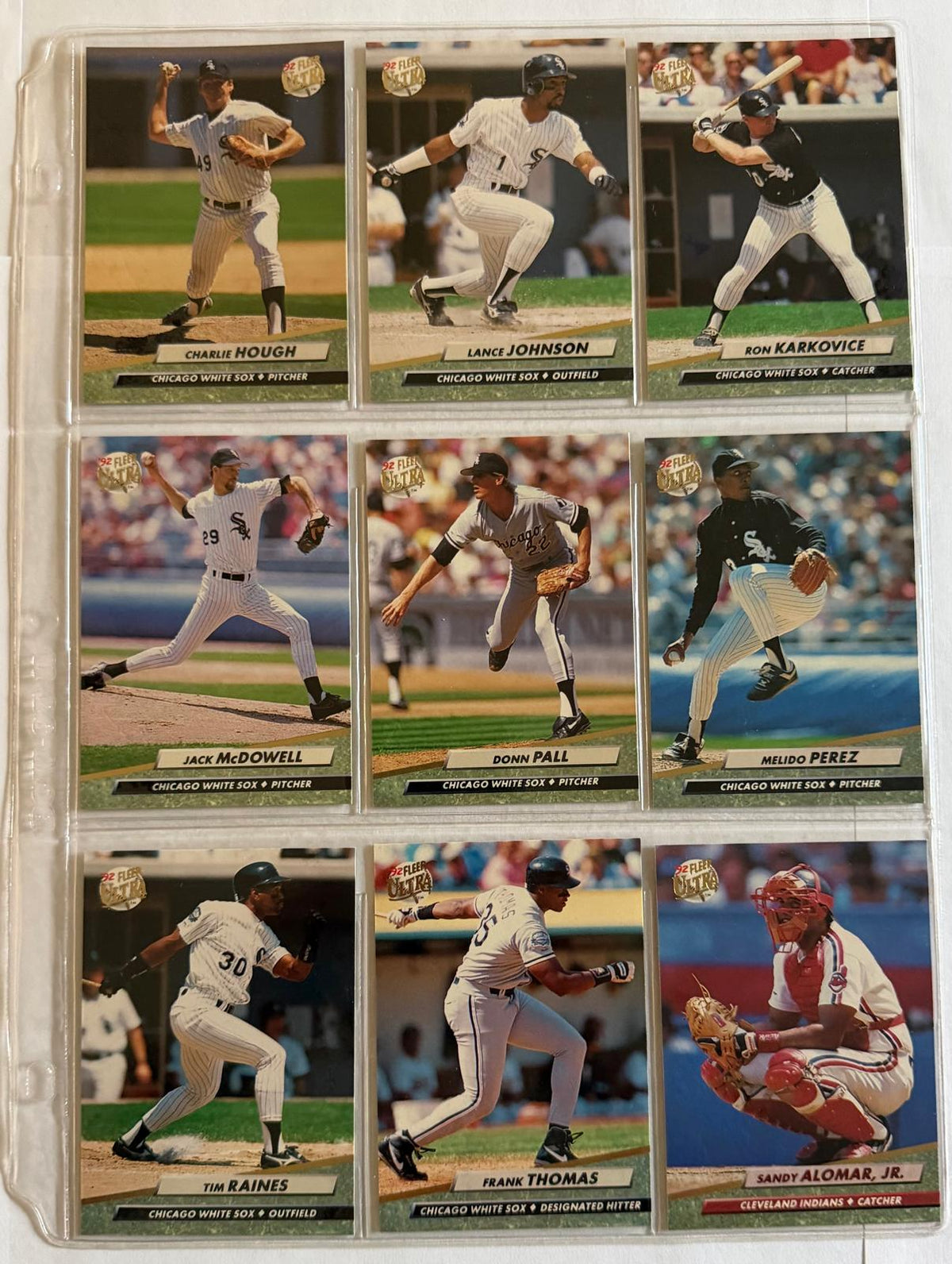 1992 Fleer Ultra Baseball #37–45 – 9-Card Consecutive Set – Frank Thomas & Tim Raines