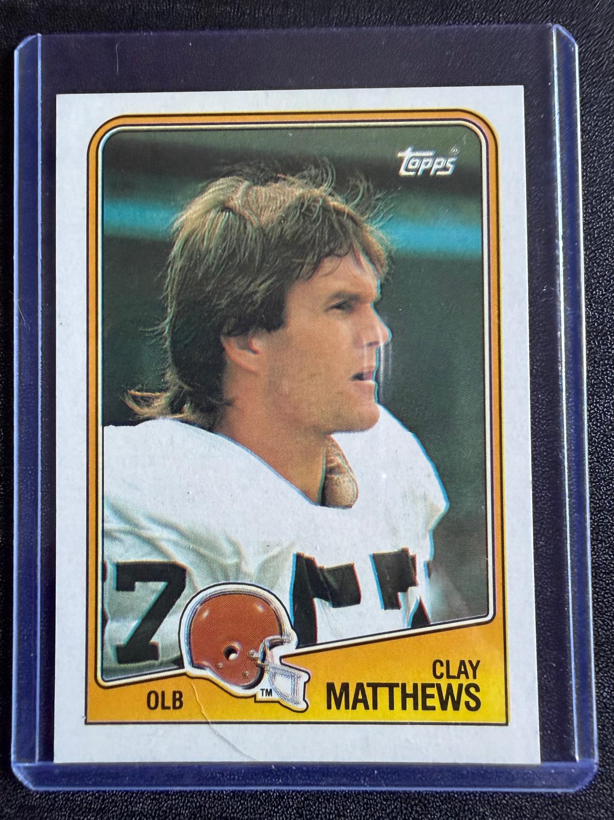 Tarjeta de fútbol americano NFL Clay Matthews #97 de los Cleveland Browns de Topps de 1988
