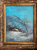 Oil painting on wooden panel mid 20th century Candelis home decor
