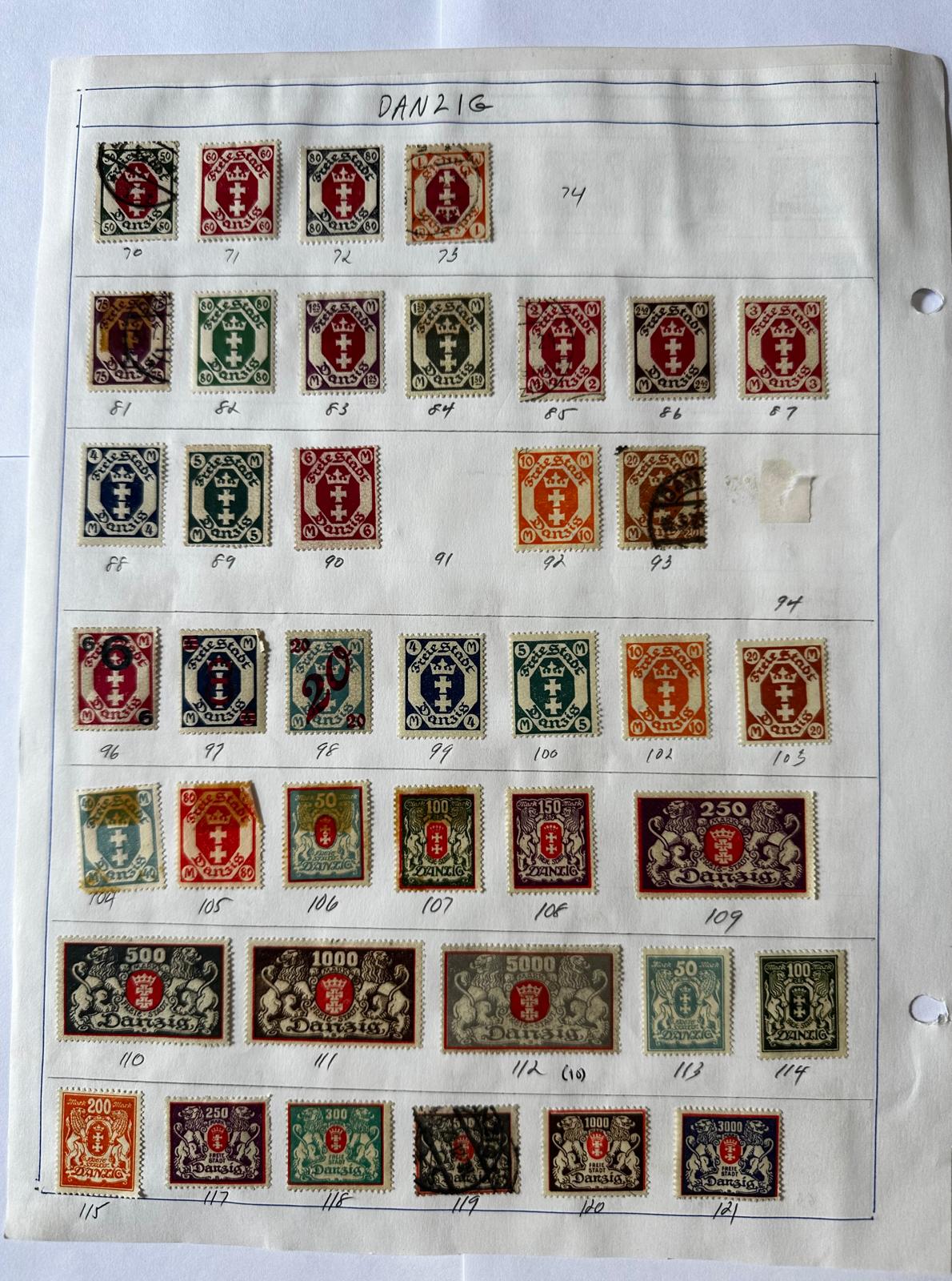 1920–1939 Free City of Danzig Stamp Collection – 170+ Vintage Stamps – Airmail Officials Inflation