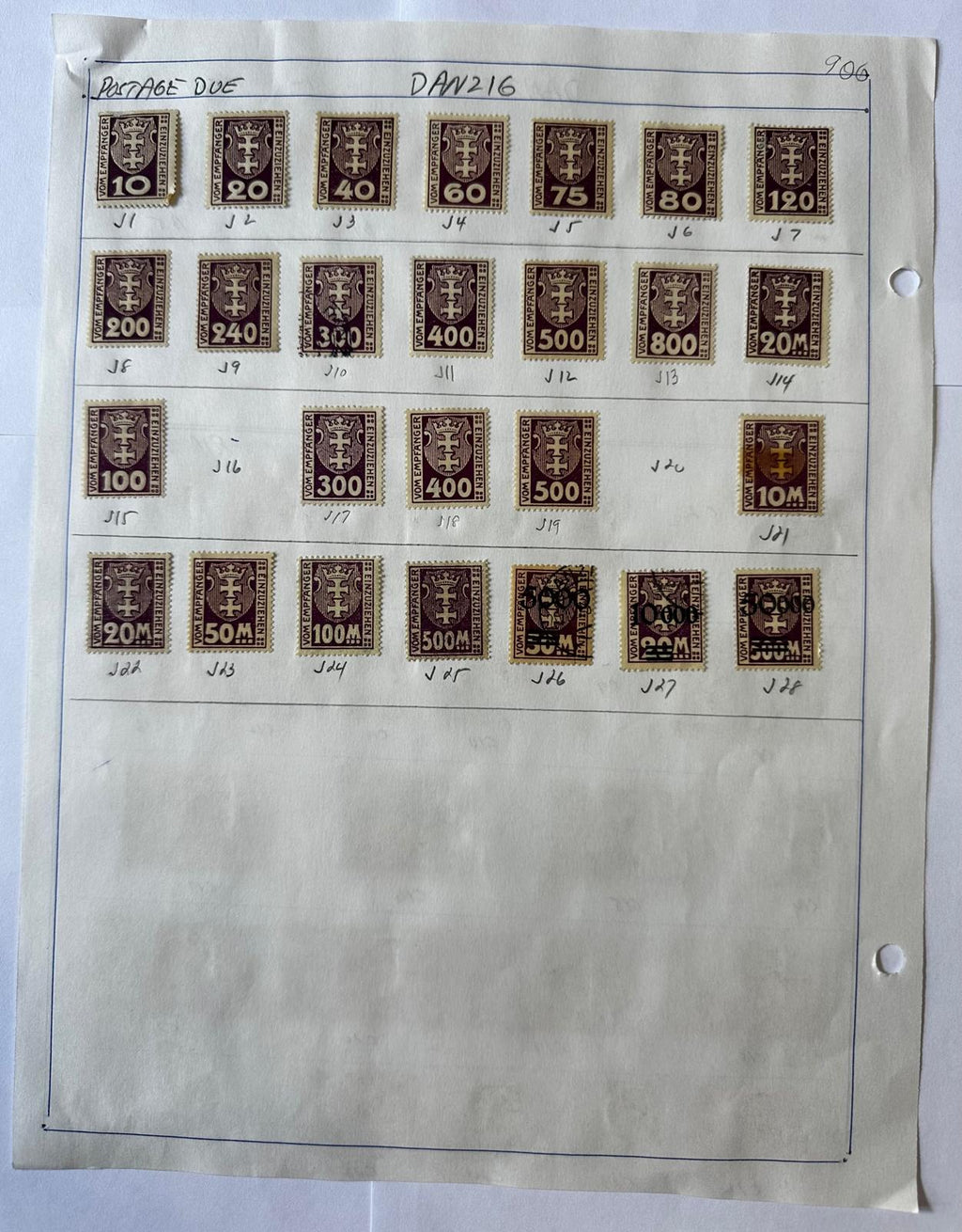 Colección de sellos de la Ciudad Libre de Dánzig 1920-1939 – Más de 170 sellos antiguos – Correo aéreo Oficiales Inflación