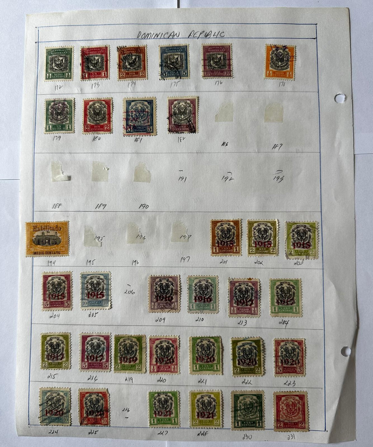 Vintage Dominican Republic Stamp Collection – 1900s–1990s – 300+ Stamps – Collector-Mounted & Catalog Numbered