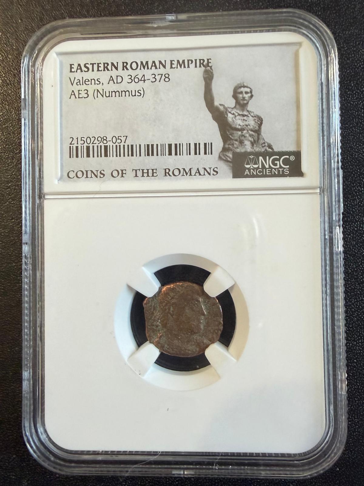 Ancient Roman Coin – Emperor Valens AD 364–378 – AE3 Nummus – NGC Certified