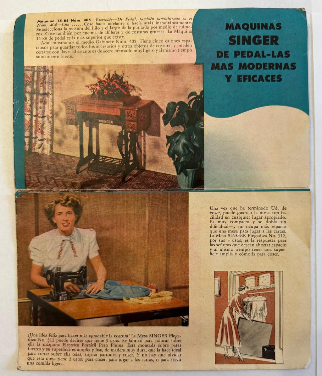 1951 Singer Sewing Machines Spanish Advertising Brochure – Cuban Provenance – Vintage Ephemera