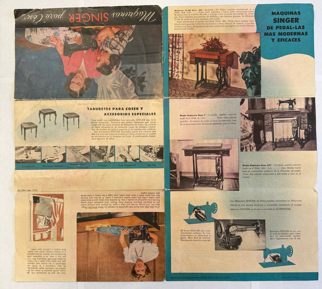 1951 Singer Sewing Machines Spanish Advertising Brochure – Cuban Provenance – Vintage Ephemera