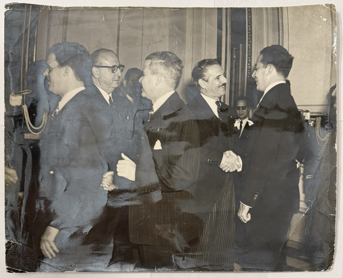 Carlos Prio Socarras & Aquiles Capablanca Original Cuban Presidential Palace Photo c. 1949-52
