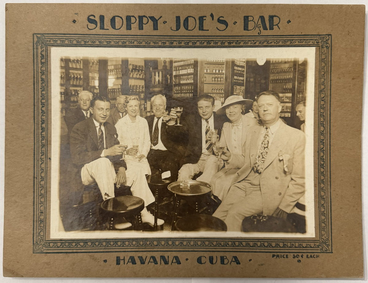 Fotografía Original de Souvenir del Bar Sloppy Joe’s de La Habana, Cuba – Prerrevolución