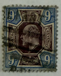 Great Britain 1902 King Edward VII 9d Purple & Ultramarine Used British Stamp