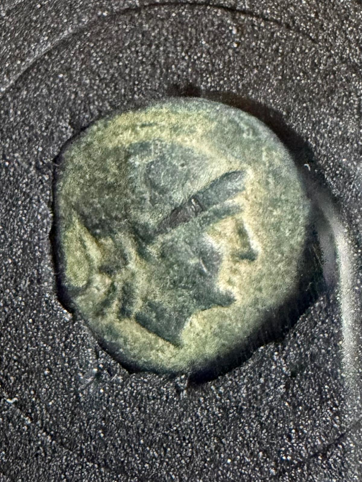Ancient Greek Pergamon Bronze Coin, c. 282–133 BC – Athena