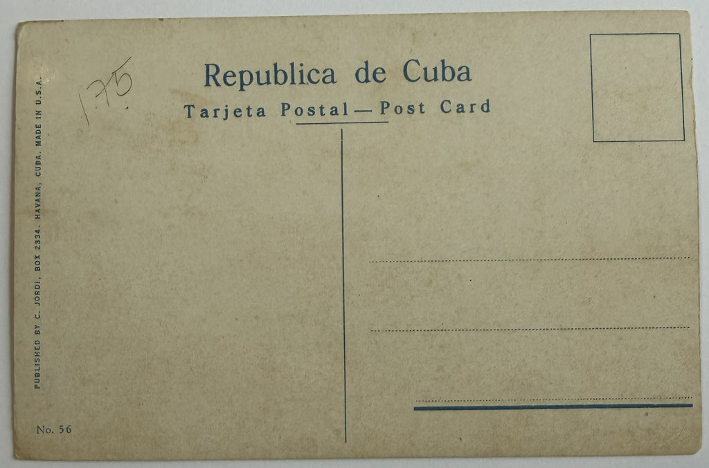 c.1920s–30s La Habana Cuba Parque Central Postal – C. Jordi No. 56