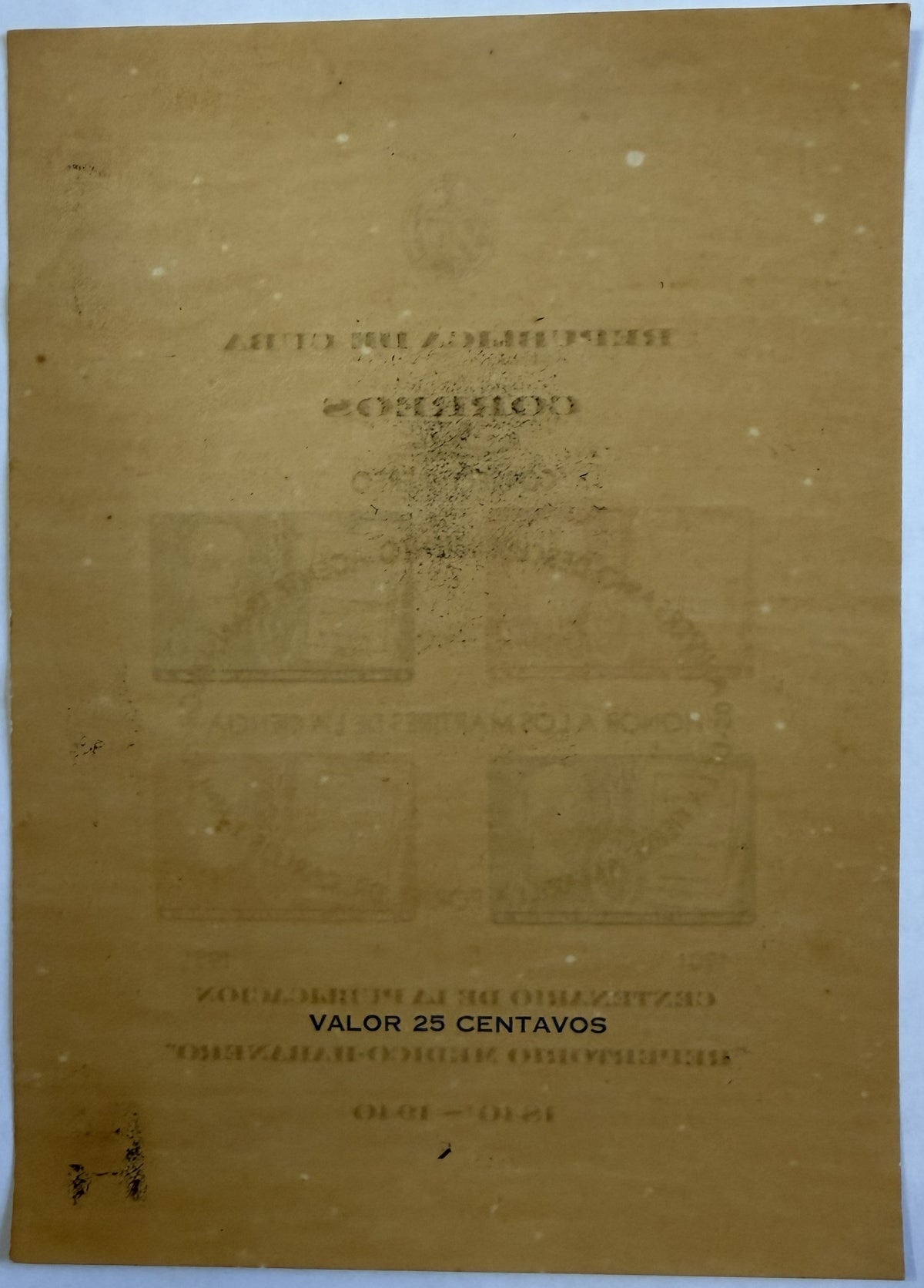 1951 Cuba Air Mail Souvenir Sheet – Carlos J. Finlay – Green Overprint – Repertorio Médico-Habanero