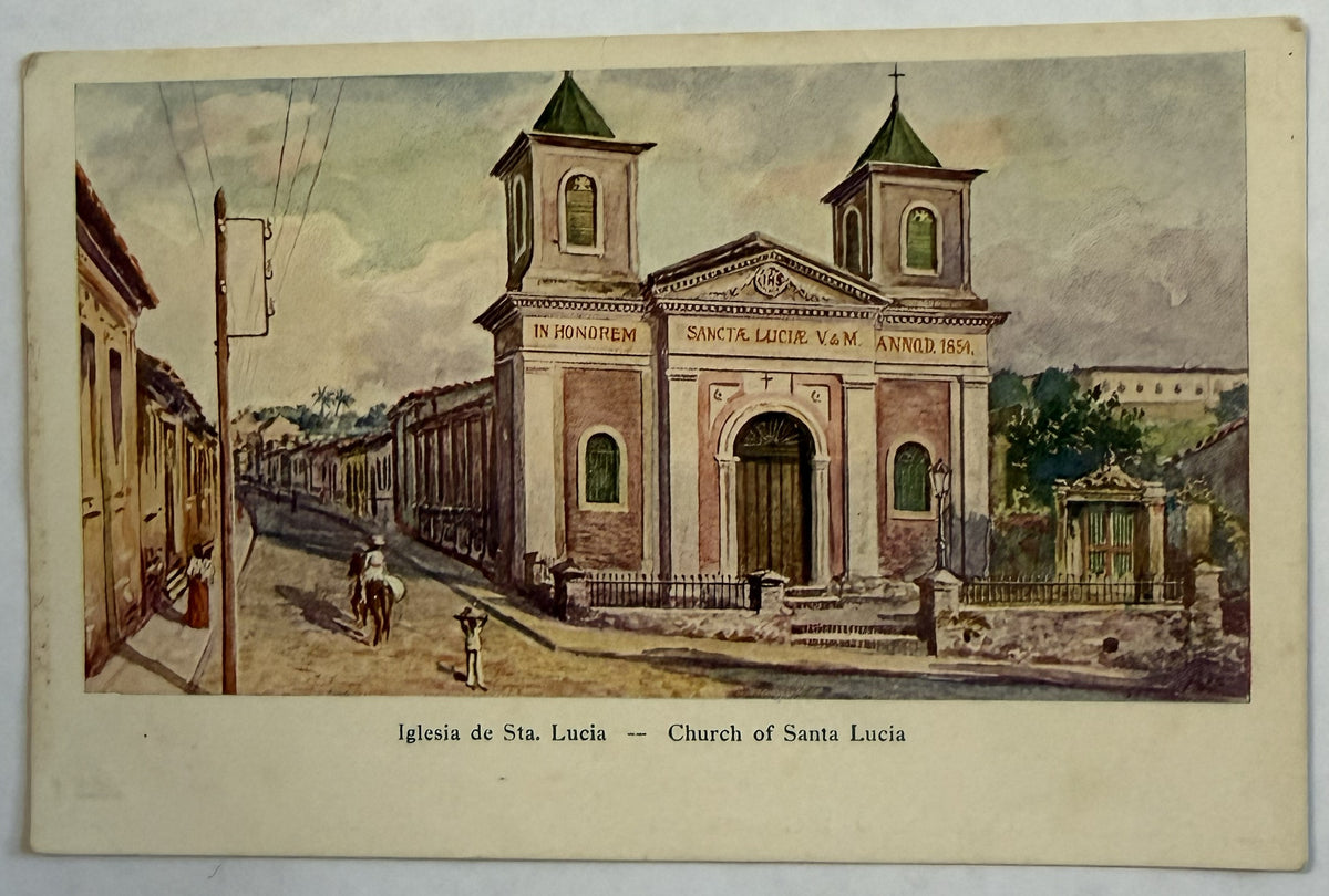 Vintage Cuba Postcard – Iglesia de Santa Lucia, Havana – UPU Unused
