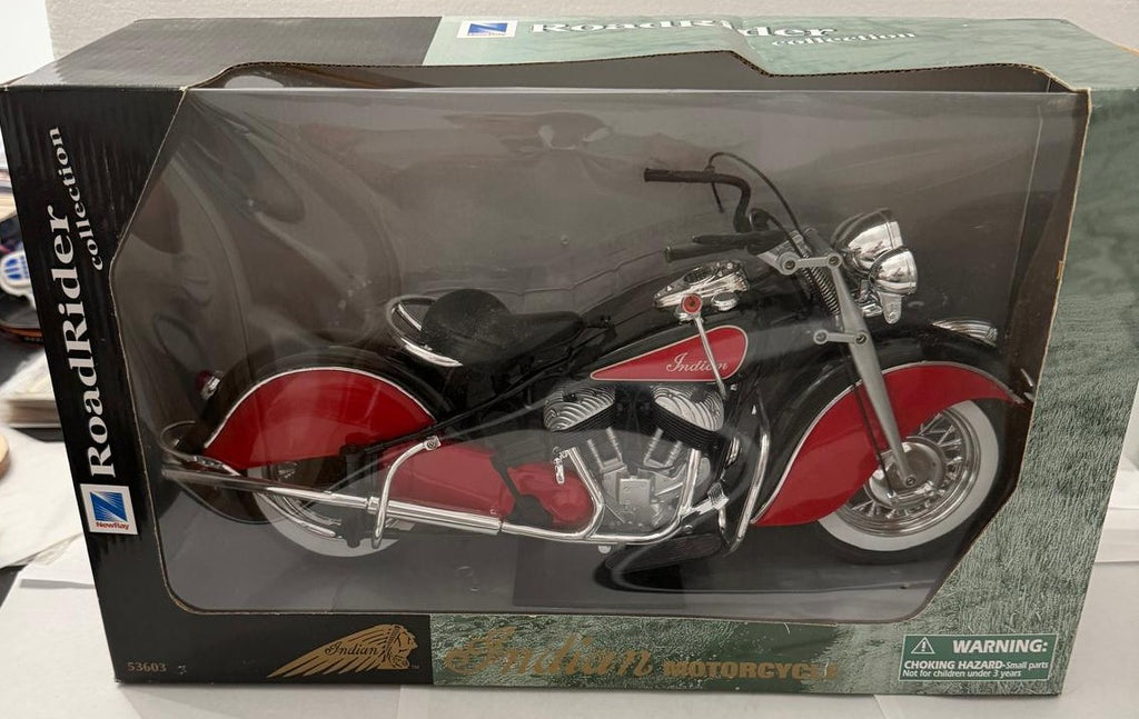 New-Ray RoadRider 1948 Indian Chief Motorcycle 1:6 Diecast #53603 – Original Box