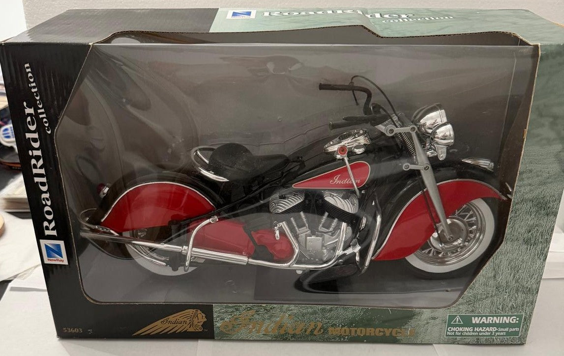 New-Ray RoadRider 1948 Indian Chief Motorcycle 1:6 Diecast #53603 – Original Box