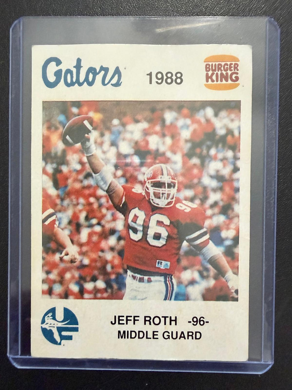 1988 Burger King Florida Gators Jeff Roth #4 Vintage College Football Card