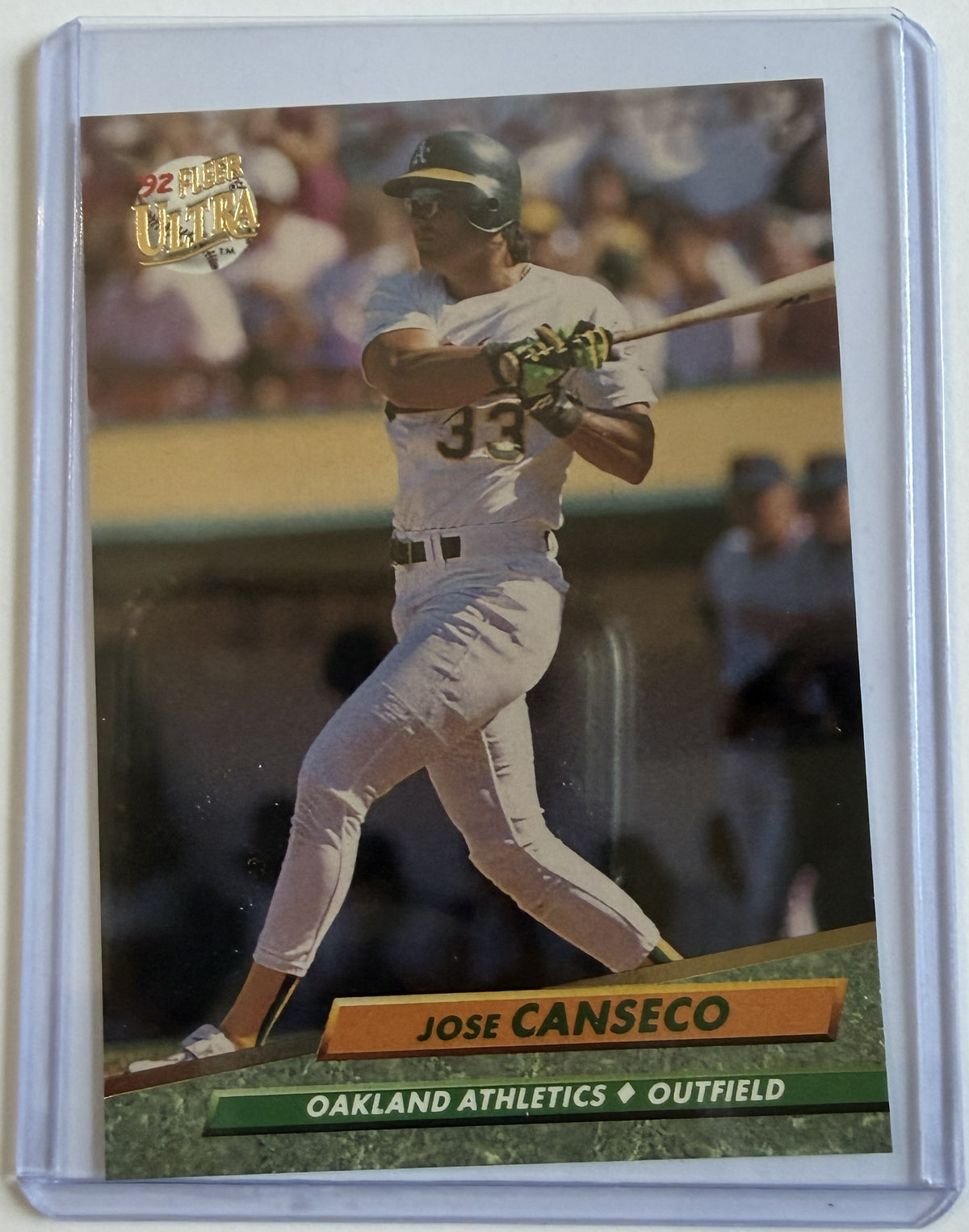 Tarjeta de Béisbol Fleer Ultra de 1992 Jose Canseco #110 de los Oakland Athletics