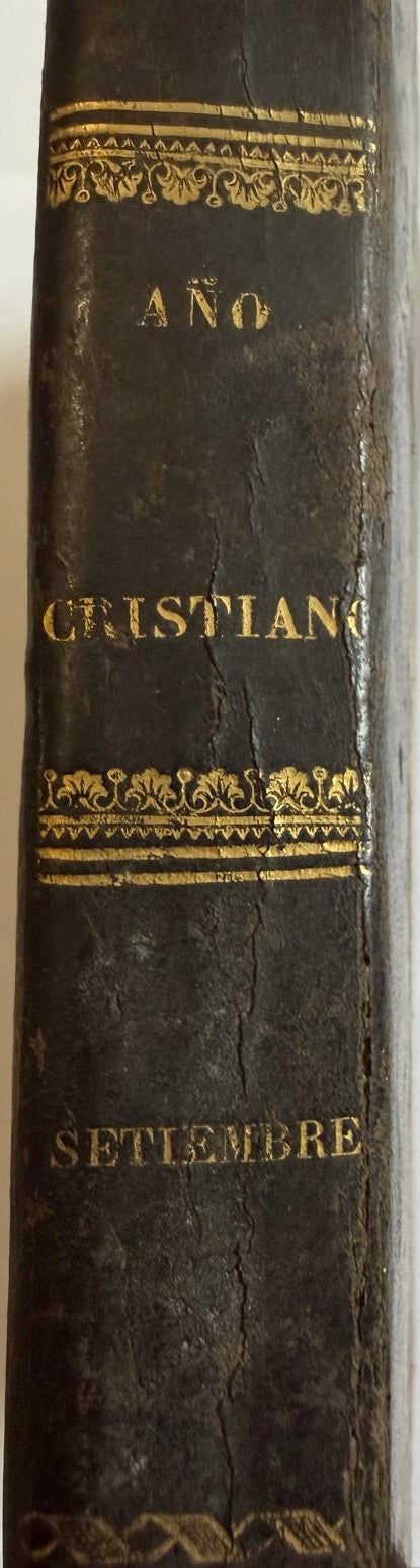 1851 Año Cristiano – Septiembre – Juan Croisset – Spanish Religious Book with Daily Wood Engravings