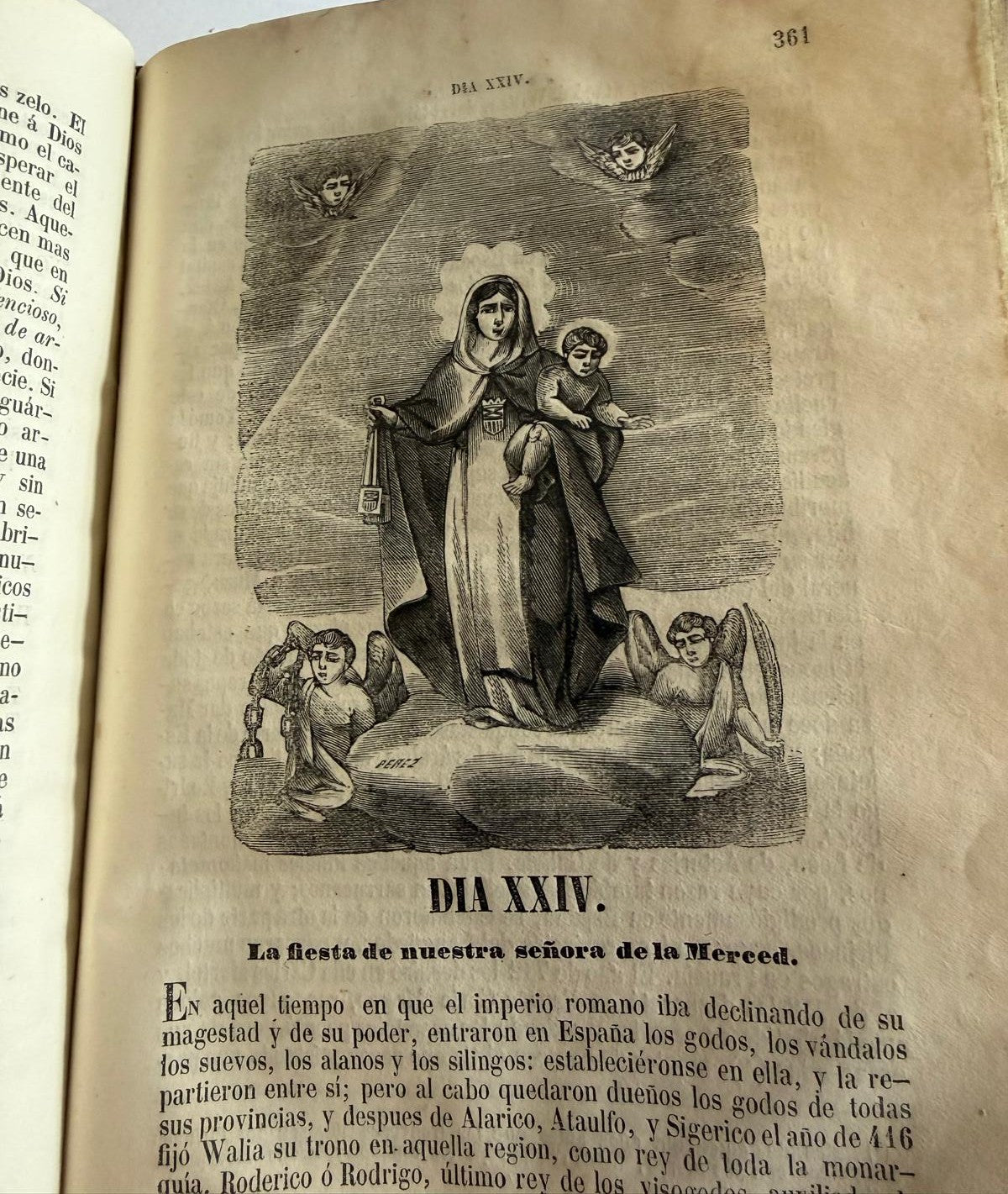 1851 Año Cristiano – Septiembre – Juan Croisset – Spanish Religious Book with Daily Wood Engravings