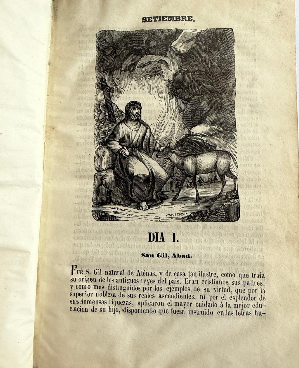 1851 Año Cristiano – Septiembre – Juan Croisset – Spanish Religious Book with Daily Wood Engravings