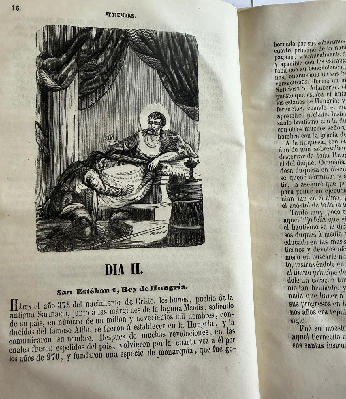 1851 Año Cristiano – Septiembre – Juan Croisset – Spanish Religious Book with Daily Wood Engravings