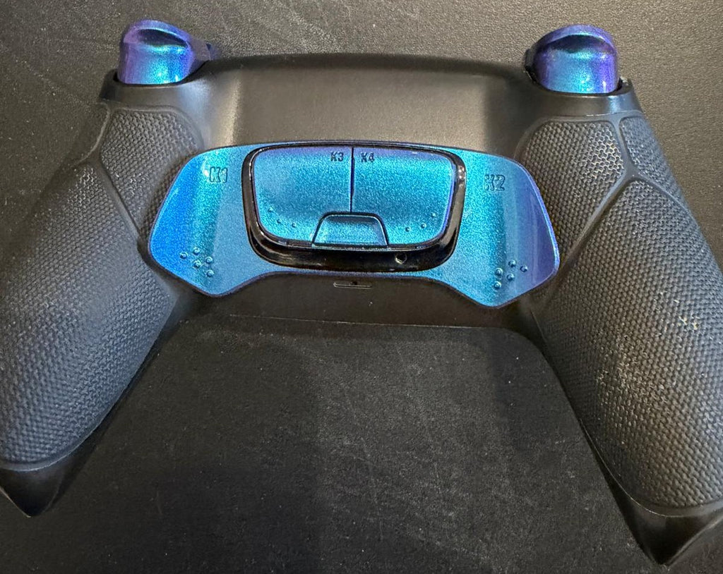 Blue flame and blue chrome Inserts custom wireless controller for PS5 HEXGAMING