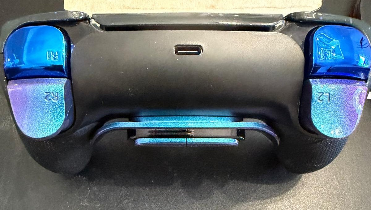 Blue flame and blue chrome Inserts custom wireless controller for PS5 HEXGAMING