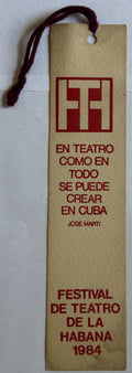 1984 Havana Theatre Festival Original Bookmark – Cuba José Martí