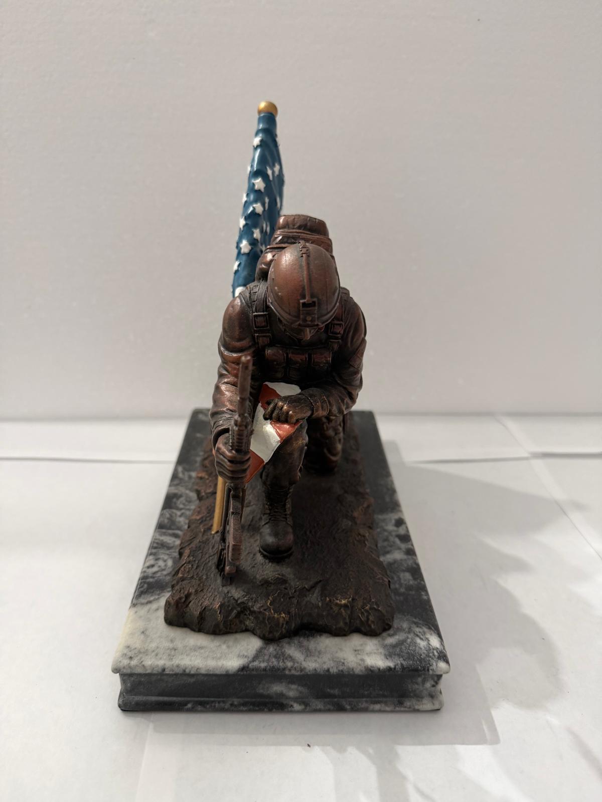 Bradford Exchange God Bless Our Marines Cold-Cast Bronze Sculpture #1268 – Box & COA
