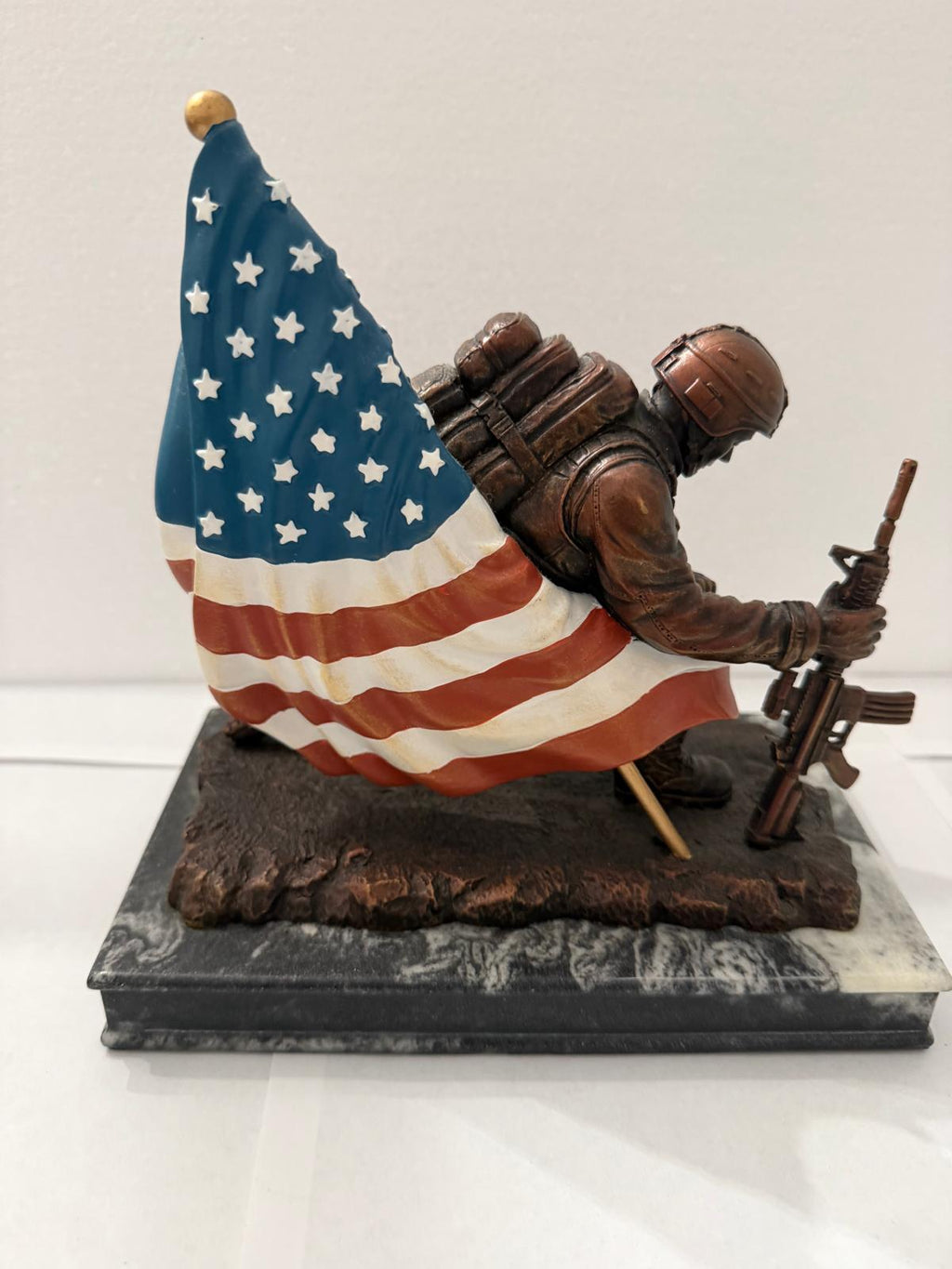 Bradford Exchange God Bless Our Marines Cold-Cast Bronze Sculpture #1268 – Box & COA