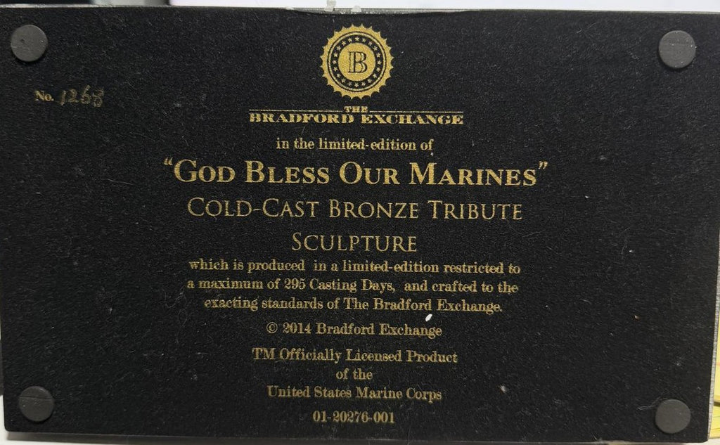 Bradford Exchange God Bless Our Marines Cold-Cast Bronze Sculpture #1268 – Box & COA