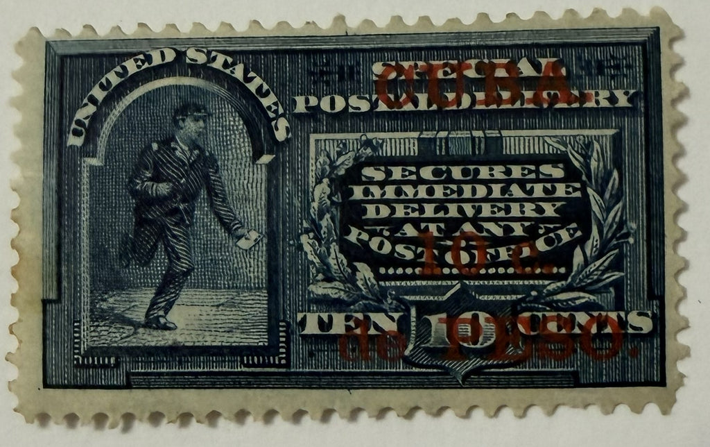 1899 Cuba Scott E1 Sello de Entrega Especial de 10c “Mensajero Azul” – Ocupación Estadounidense