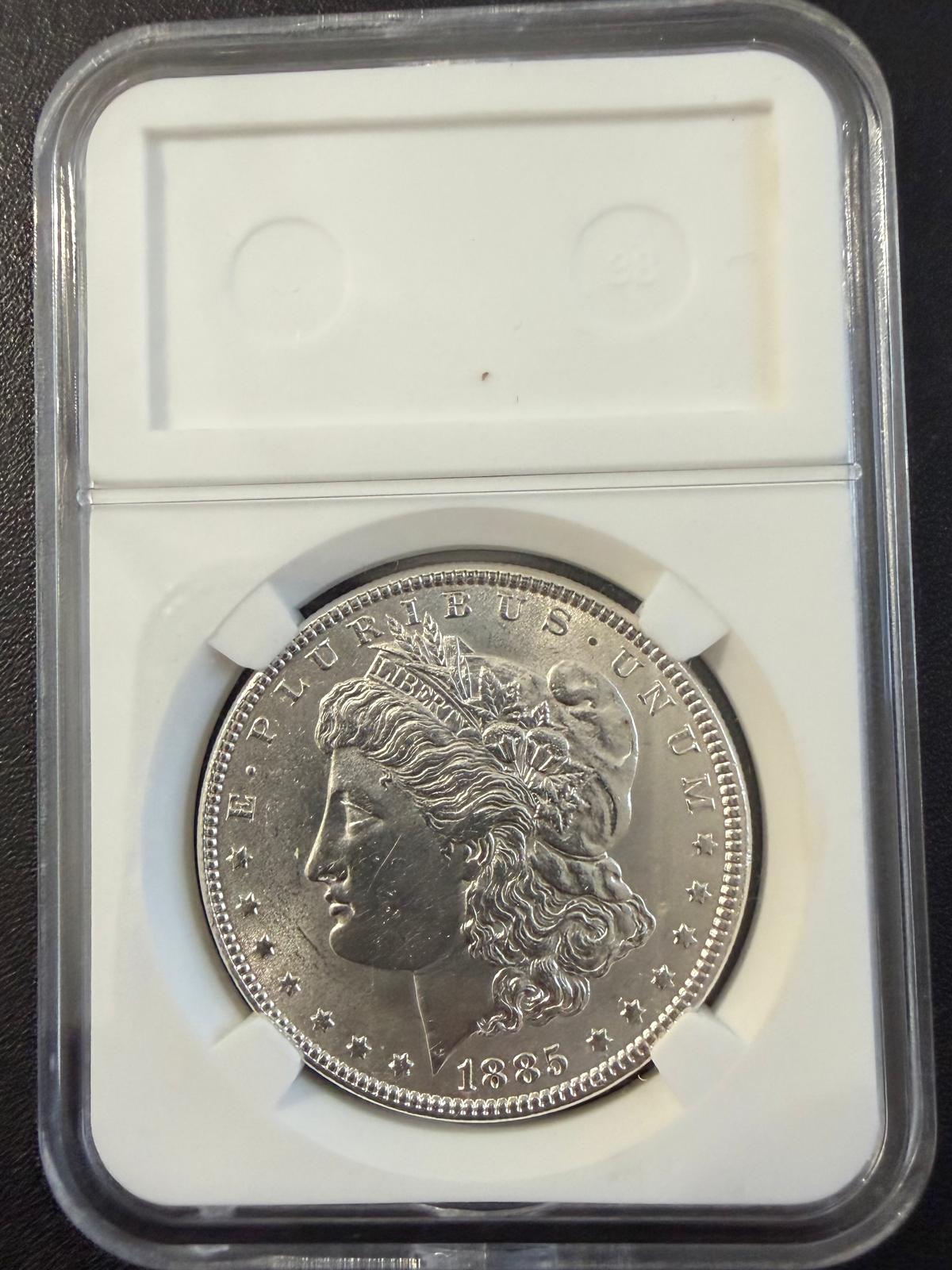 1885-O Morgan Silver Dollar – New Orleans Mint – 90% Silver – Uncirculated