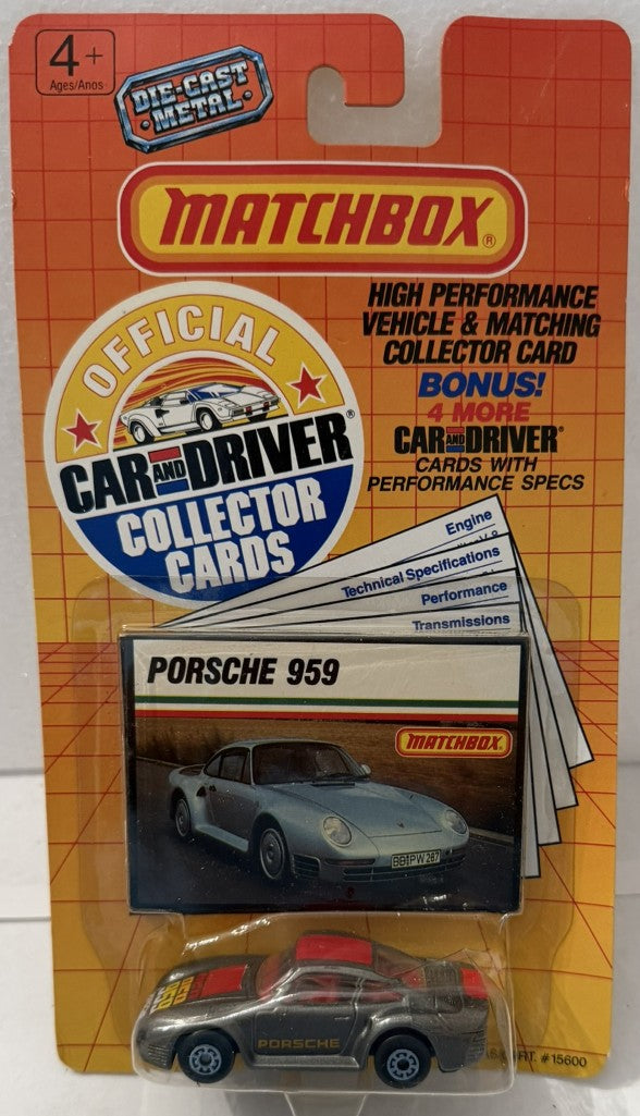 1989 Matchbox Porsche 959 Car and Driver Collector Cards Series I – Sealed