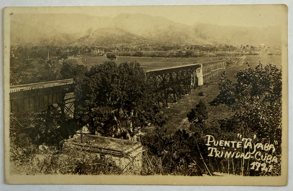 1925 Puente Tayaba Trinidad Cuba Real Photo Postcard – Historic Railroad Bridge