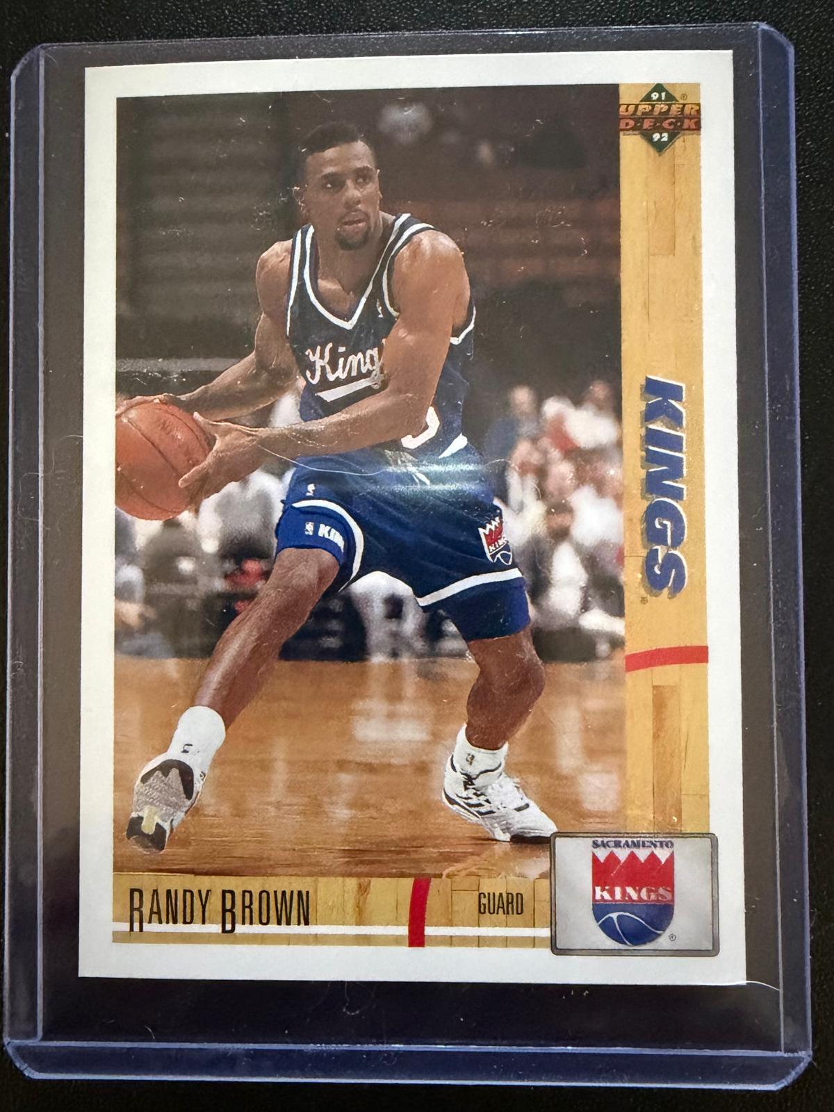 1991-92 Upper Deck #437 Randy Brown Tarjeta de Novato – Sacramento Kings