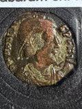 Ancient Roman Valens AE3 Bronze Coin 364–378 AD – Chi-Rho Labarum & Captive