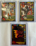 1991 Wild Card Football 20 Stripe Lot – Mark Clayton #99, Pepper Johnson #146 & Wild Card #126