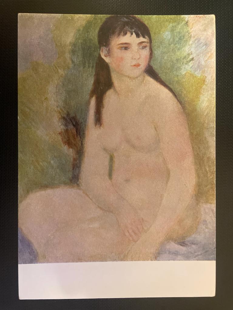Juego de 3 postales de arte vintage pinturas de Renoir hechas para ALBERT LAMPL DISTRIBUTOR