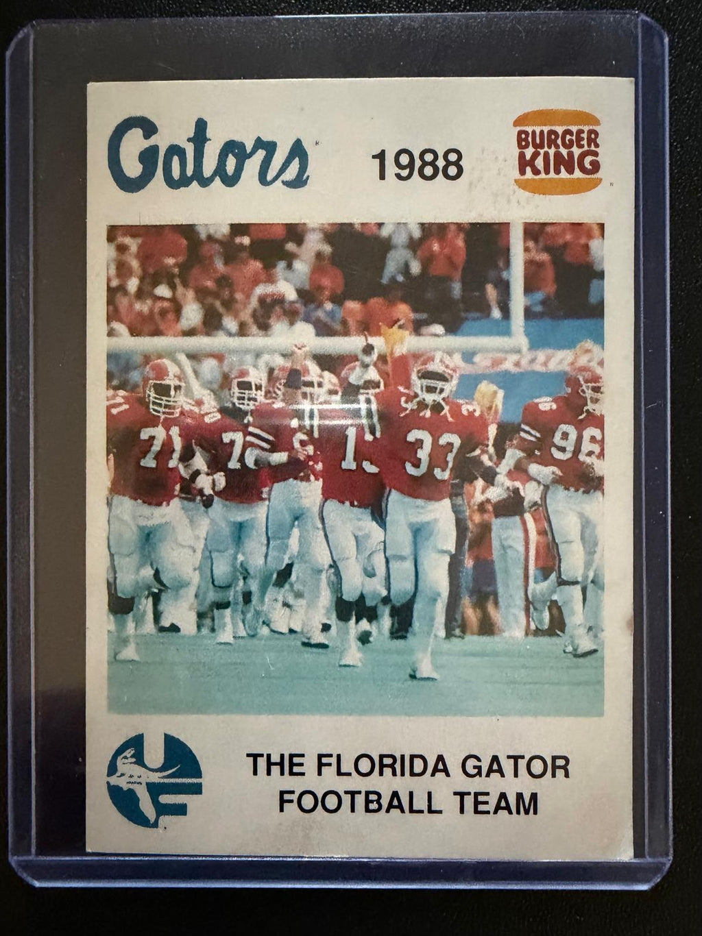 1988 Burger King Florida Gators Football Team #1 Vintage McDag Card