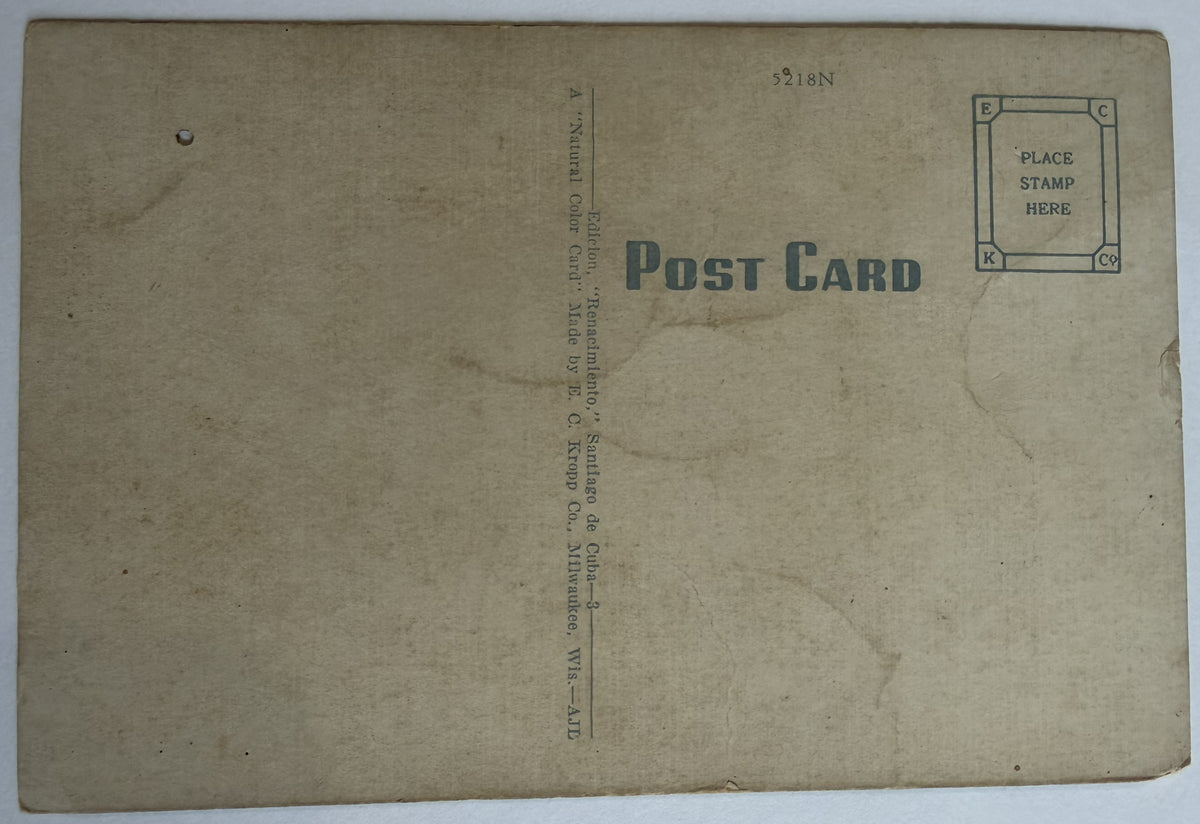 Vintage Santiago de Cuba Calle José A. Saco Postcard – Renacimiento E.C. Kropp